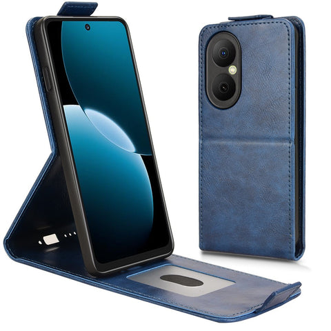 For Huawei Nova Y73 4G  /  Enjoy 80 Stand Case Magnetic Clasp Vertical Flip Leather Phone Cover with Card Holder