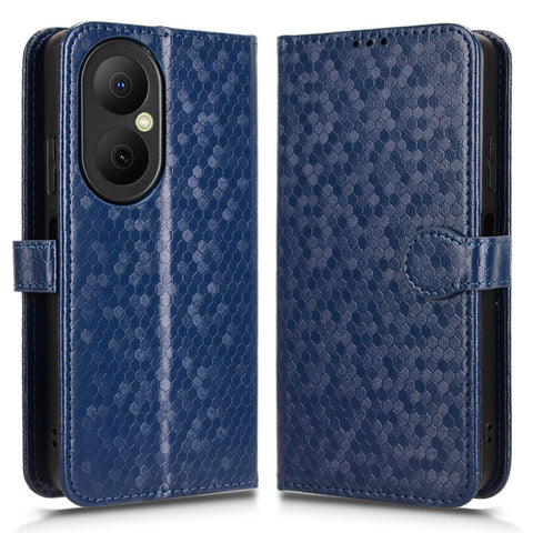 For Huawei Nova Y73 4G  /  Enjoy 80 Wallet Case Dot Pattern Imprint PU Leather Phone Cover with Wrist Strap