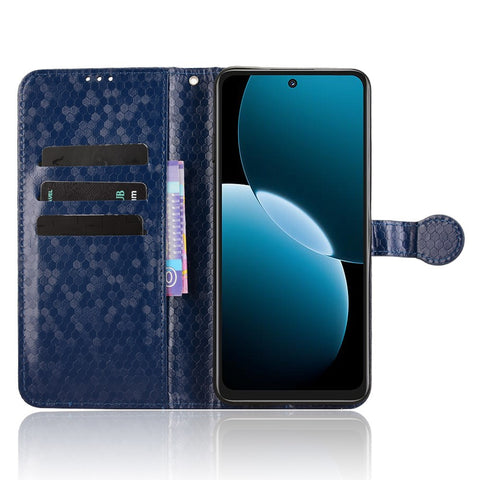 For Huawei Nova Y73 4G  /  Enjoy 80 Wallet Case Dot Pattern Imprint PU Leather Phone Cover with Wrist Strap