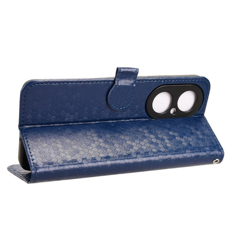 For Huawei Nova Y73 4G  /  Enjoy 80 Wallet Case Dot Pattern Imprint PU Leather Phone Cover with Wrist Strap