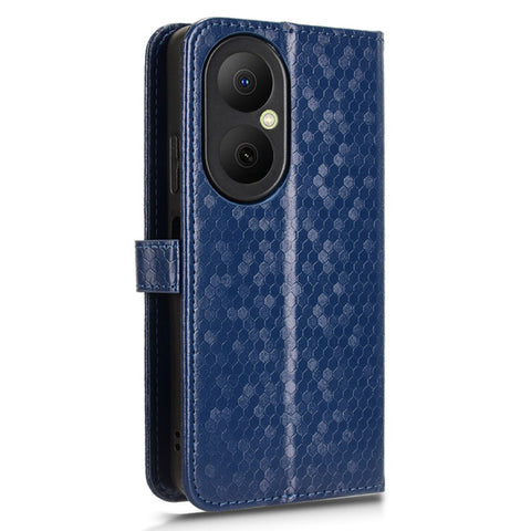 For Huawei Nova Y73 4G  /  Enjoy 80 Wallet Case Dot Pattern Imprint PU Leather Phone Cover with Wrist Strap