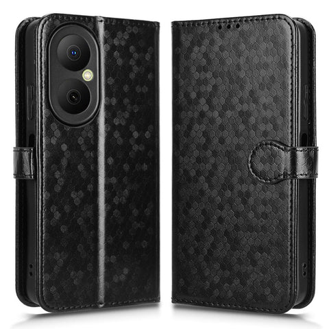 For Huawei Nova Y73 4G  /  Enjoy 80 Wallet Case Dot Pattern Imprint PU Leather Phone Cover with Wrist Strap