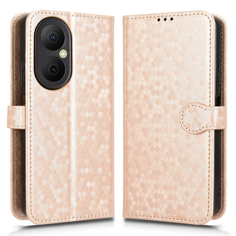 For Huawei Nova Y73 4G  /  Enjoy 80 Wallet Case Dot Pattern Imprint PU Leather Phone Cover with Wrist Strap
