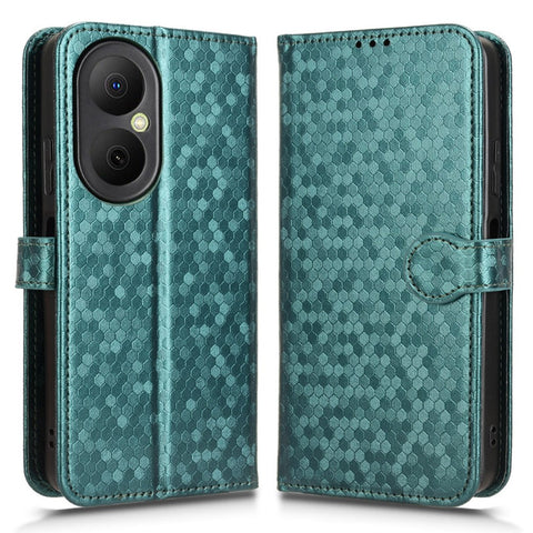 For Huawei Nova Y73 4G  /  Enjoy 80 Wallet Case Dot Pattern Imprint PU Leather Phone Cover with Wrist Strap