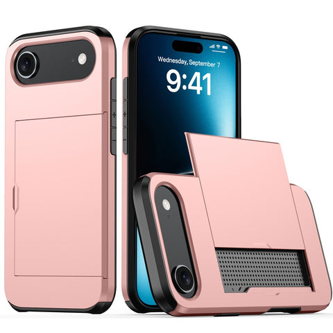For iPhone Air Case with Card Holder TPU + PC Phone Back Cover