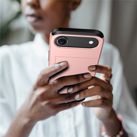 For iPhone Air Case with Card Holder TPU + PC Phone Back Cover