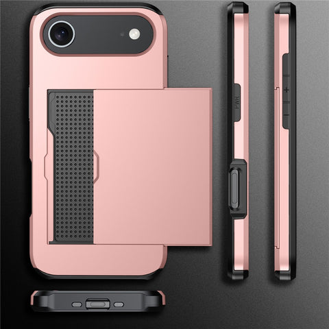 For iPhone Air Case with Card Holder TPU + PC Phone Back Cover