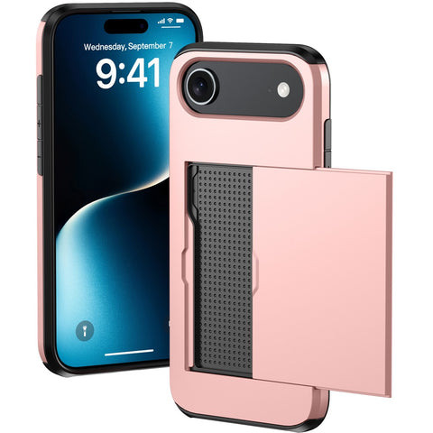 For iPhone Air Case with Card Holder TPU + PC Phone Back Cover