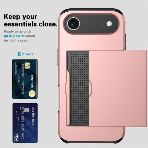 For iPhone Air Case with Card Holder TPU + PC Phone Back Cover