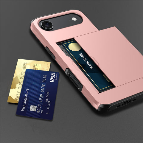 For iPhone Air Case with Card Holder TPU + PC Phone Back Cover