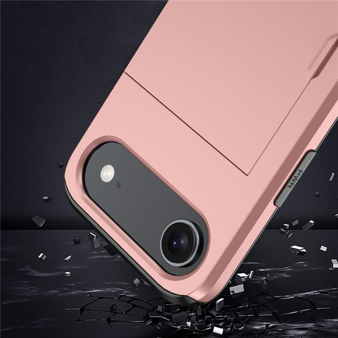 For iPhone Air Case with Card Holder TPU + PC Phone Back Cover