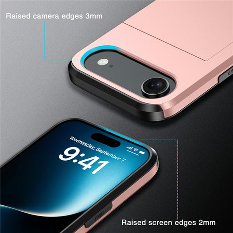 For iPhone Air Case with Card Holder TPU + PC Phone Back Cover