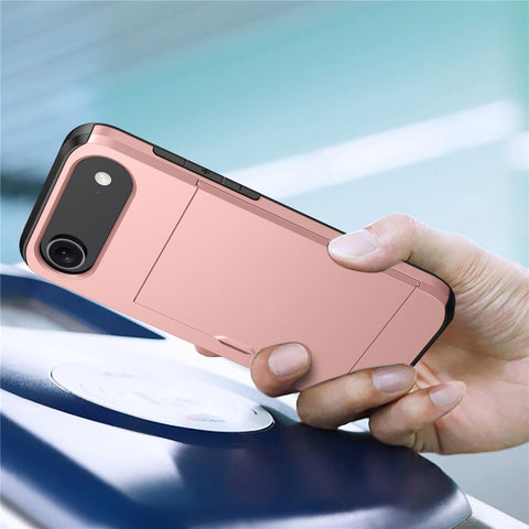 For iPhone Air Case with Card Holder TPU + PC Phone Back Cover