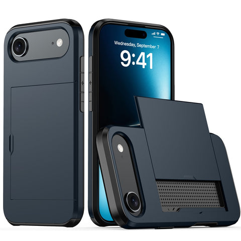 For iPhone Air Case with Card Holder TPU + PC Phone Back Cover