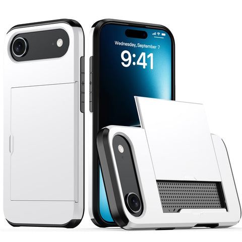 For iPhone Air Case with Card Holder TPU + PC Phone Back Cover