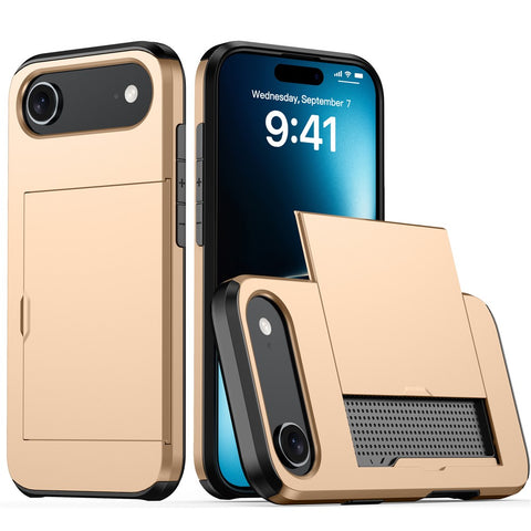 For iPhone Air Case with Card Holder TPU + PC Phone Back Cover