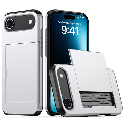 For iPhone Air Case with Card Holder TPU + PC Phone Back Cover