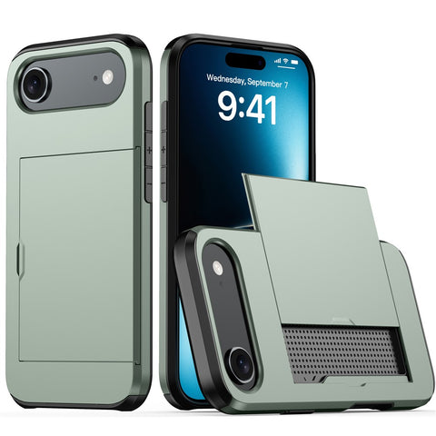 For iPhone Air Case with Card Holder TPU + PC Phone Back Cover