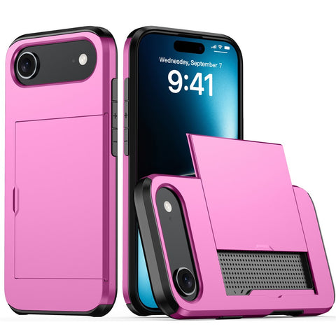 For iPhone Air Case with Card Holder TPU + PC Phone Back Cover