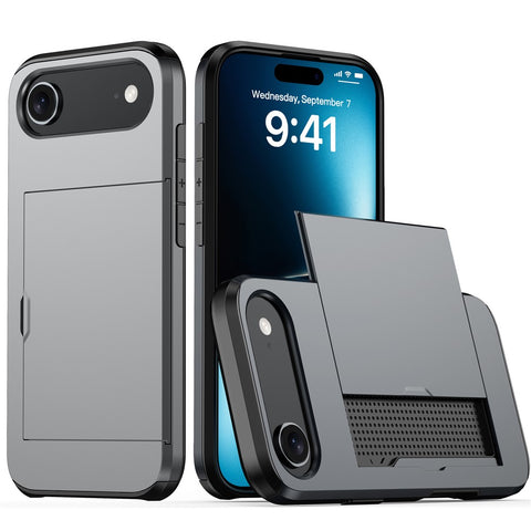 For iPhone Air Case with Card Holder TPU + PC Phone Back Cover