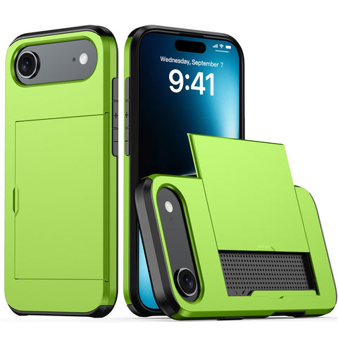 For iPhone Air Case with Card Holder TPU + PC Phone Back Cover
