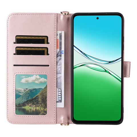 For Oppo A5 5G / 4G / A5m Case with Shoulder / Wrist Strap Leather Phone Cover Stand Wallet