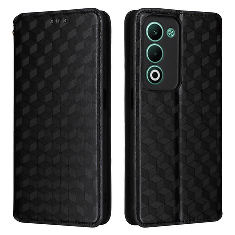 For Oppo A5 5G / 4G / A5m Case Wallet Rhombus Imprinted Leather Phone Cover