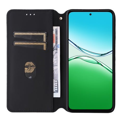 For Oppo A5 5G / 4G / A5m Case Wallet Rhombus Imprinted Leather Phone Cover
