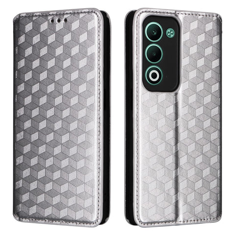 For Oppo A5 5G / 4G / A5m Case Wallet Rhombus Imprinted Leather Phone Cover