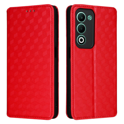 For Oppo A5 5G / 4G / A5m Case Wallet Rhombus Imprinted Leather Phone Cover