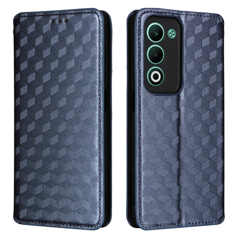 For Oppo A5 5G / 4G / A5m Case Wallet Rhombus Imprinted Leather Phone Cover