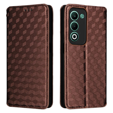 For Oppo A5 5G / 4G / A5m Case Wallet Rhombus Imprinted Leather Phone Cover