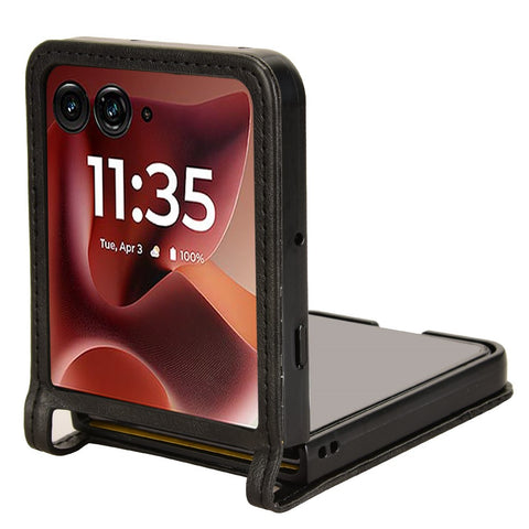 For Motorola Razr 70 Ultra / 60 Ultra 5G / Razr Ultra 2026 5G / 2025 5G Case Retro Texture Leather + PC Phone Cover with Card Slot