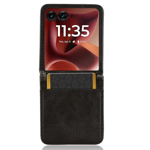 For Motorola Razr 70 Ultra / 60 Ultra 5G / Razr Ultra 2026 5G / 2025 5G Case Retro Texture Leather + PC Phone Cover with Card Slot