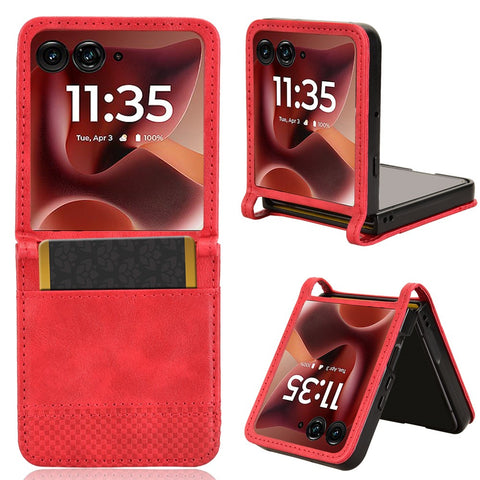 For Motorola Razr 70 Ultra / 60 Ultra 5G / Razr Ultra 2026 5G / 2025 5G Case Retro Texture Leather + PC Phone Cover with Card Slot