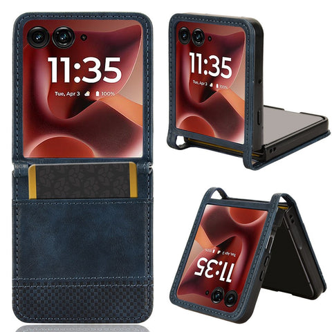 For Motorola Razr 70 Ultra / 60 Ultra 5G / Razr Ultra 2026 5G / 2025 5G Case Retro Texture Leather + PC Phone Cover with Card Slot