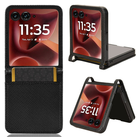 For Motorola Razr 70 Ultra / 60 Ultra 5G / Razr Ultra 2026 5G / 2025 5G Case PU Leather Diamond Texture Phone Cover with Card Slot