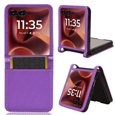 For Motorola Razr 70 Ultra / 60 Ultra 5G / Razr Ultra 2026 5G / 2025 5G Case PU Leather Diamond Texture Phone Cover with Card Slot