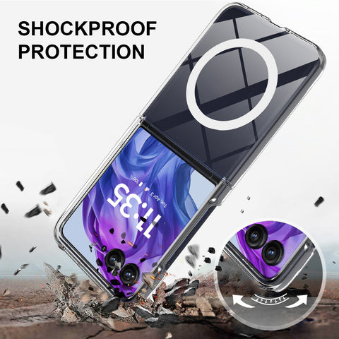 For Motorola Razr 60 Pro 5G Clear Phone Magnetic Case TPU+Acrylic Back Cover