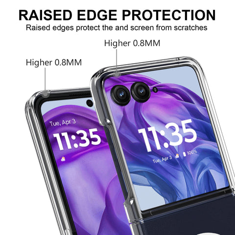 For Motorola Razr 60 Pro 5G Clear Phone Magnetic Case TPU+Acrylic Back Cover