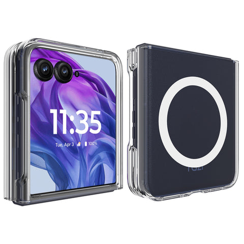 For Motorola Razr 60 Pro 5G Clear Phone Magnetic Case TPU+Acrylic Back Cover