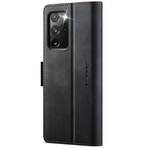 CASEME 033 Series For Samsung Galaxy Note20 Ultra 5G  /  Note20 Ultra Case RFID Blocking Wallet Stand Calf Texture Leather Phone Cover