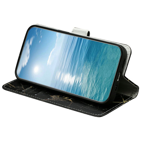 Stand Case for Motorola Edge 60 5G  /  60s 5G  /  60 Fusion 5G Marble Painted Folio Flip Leather Wallet Phone Cover