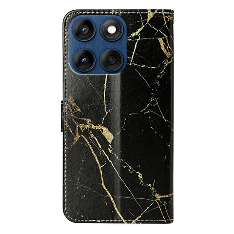 Stand Case for Motorola Edge 60 5G  /  60s 5G  /  60 Fusion 5G Marble Painted Folio Flip Leather Wallet Phone Cover