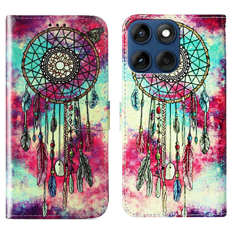 Stand Case for Motorola Edge 60 5G  /  60s 5G  /  60 Fusion 5G Marble Painted Folio Flip Leather Wallet Phone Cover