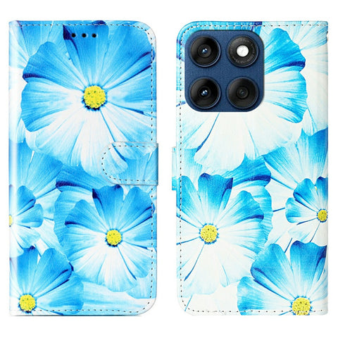 Stand Case for Motorola Edge 60 5G  /  60s 5G  /  60 Fusion 5G Marble Painted Folio Flip Leather Wallet Phone Cover