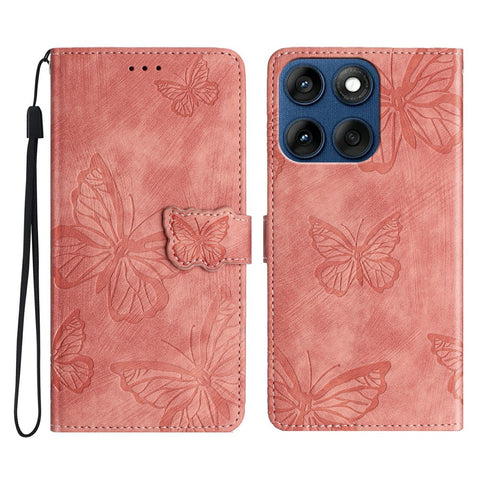 Wallet Case for Motorola Edge 60 5G  /  60s 5G  /  60 Fusion 5G Butterfly Design Flip Leather Phone Cover Skin-Touch