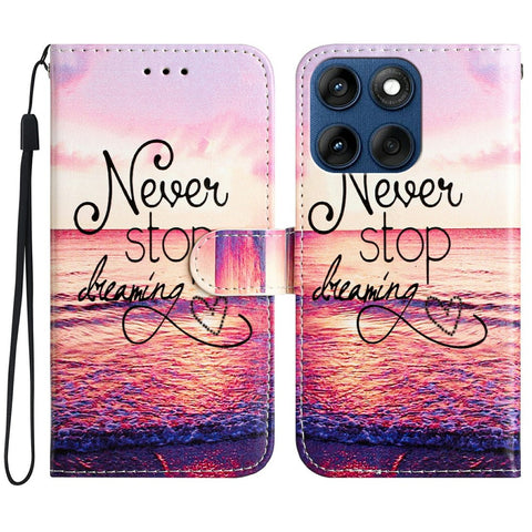 Wallet Case for Motorola Edge 60 5G / 60s 5G / 60 Fusion 5G Printed Pattern PU Leather Stand Phone Cover with Strap