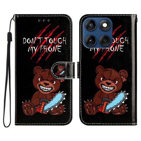 Wallet Case for Motorola Edge 60 5G / 60s 5G / 60 Fusion 5G Printed Pattern PU Leather Stand Phone Cover with Strap