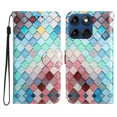 Wallet Case for Motorola Edge 60 5G / 60s 5G / 60 Fusion 5G Printed Pattern PU Leather Stand Phone Cover with Strap